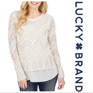 Lucky Brand Cheveron Sweater Stitch Shine Metallic Fall Jeans Boots Casual‎